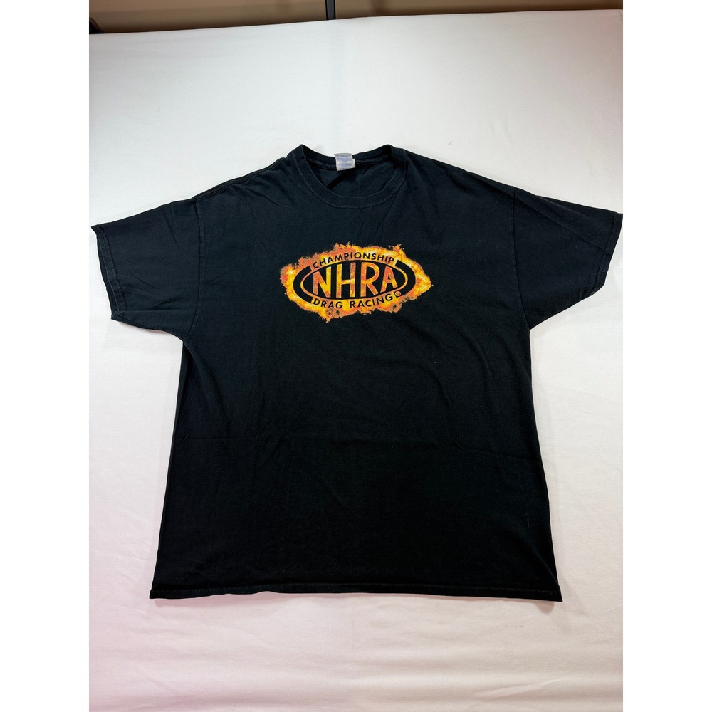 NHRA Championship Drag Racing Graphic T-Shirt Mens XL‎ Black Gildan Ultra Cotton